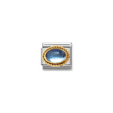 Nomination Comp, Classic HALBEDELSTEINE, Stahl, 18k gold + Godrone (13_light blue topaz)